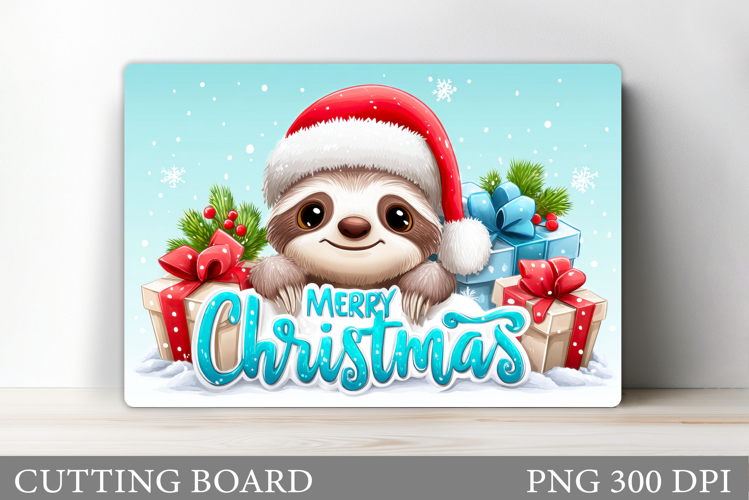 Christmas Sloth Cutting Board. Christmas Cutting Board