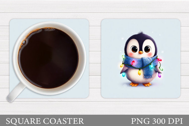 Christmas Penguin Coaster. Christmas Coaster Sublimation