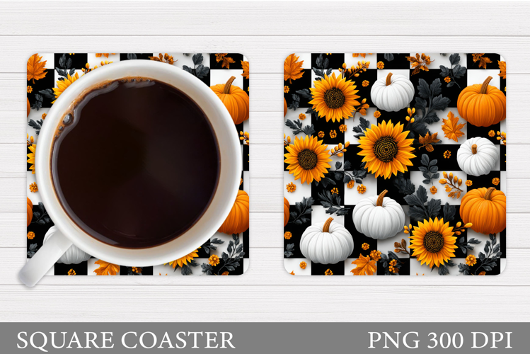Pumpkin Coaster Design. Fall Coaster Sublimation