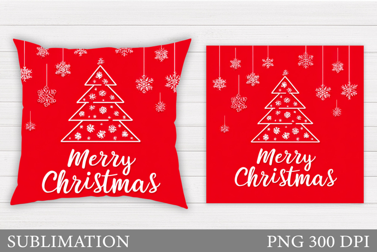 Merry Christmas Pillow Design. Christmas Pillow Sublimation