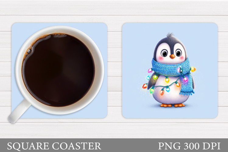Christmas Penguin Coaster. Christmas Coaster Sublimation