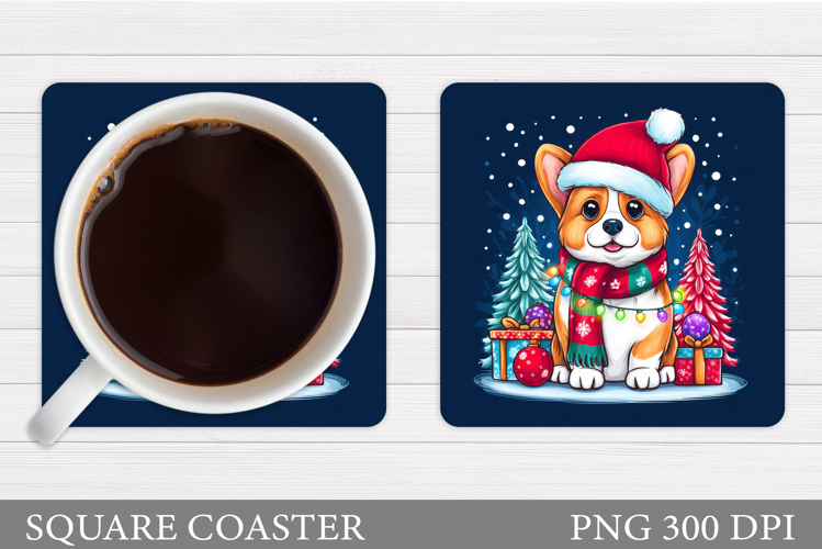 Christmas Dog Coaster. Christmas Coaster Sublimation