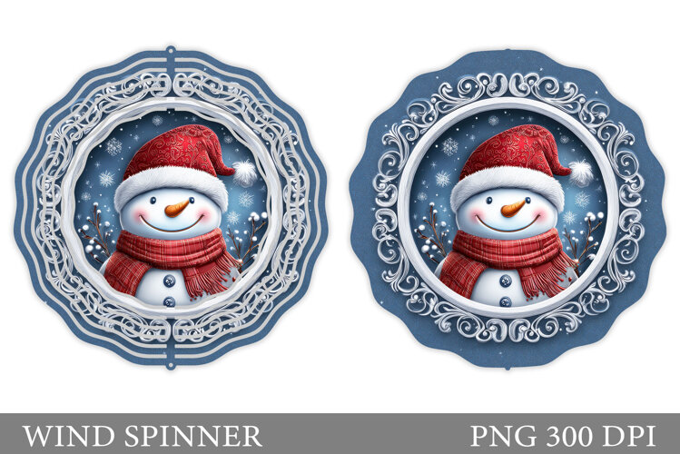 Cute Snowman Wind Spinner. Christmas Wind Spinner Design example image 1