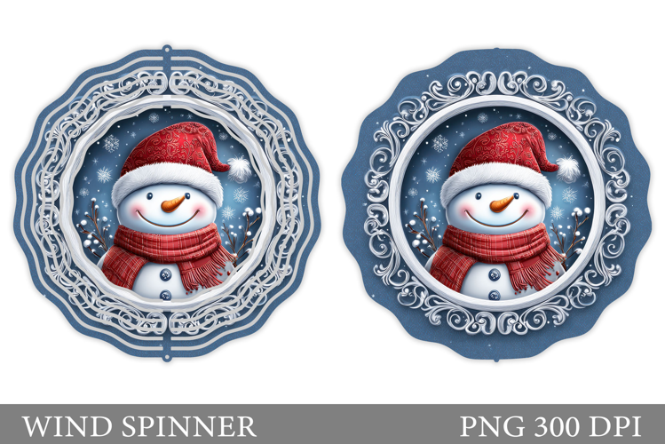 Cute Snowman Wind Spinner. Christmas Wind Spinner Design