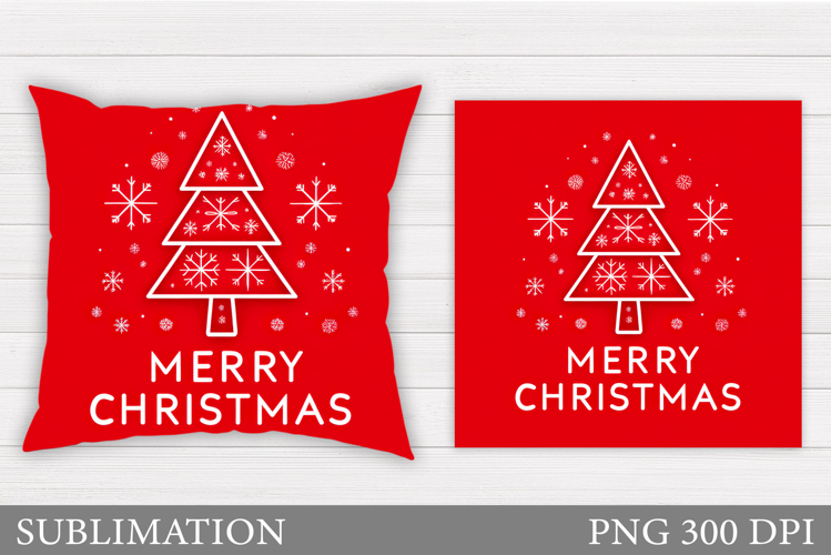 Merry Christmas Pillow Design. Christmas Pillow Sublimation