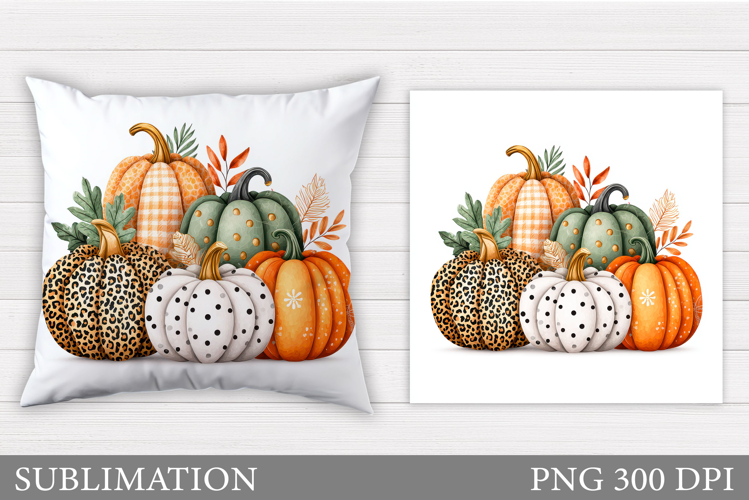 Pumpkin Pillow Design. Fall Pillow Sublimation