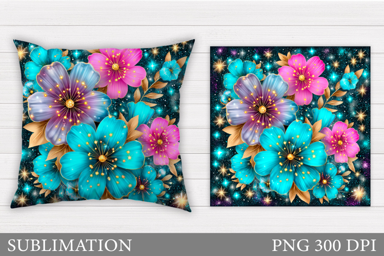 Flowers Pillow Design. Floral Pillow Sublimation