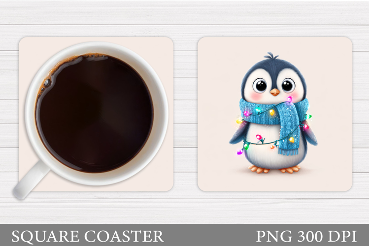 Christmas Penguin Coaster. Christmas Coaster Design