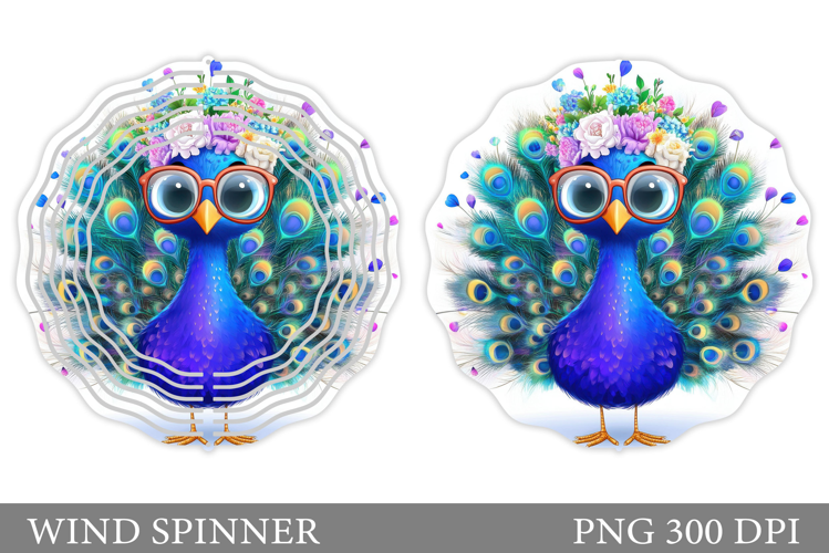 Cute Peacock Wind Spinner. Cute Peacock Sublimation