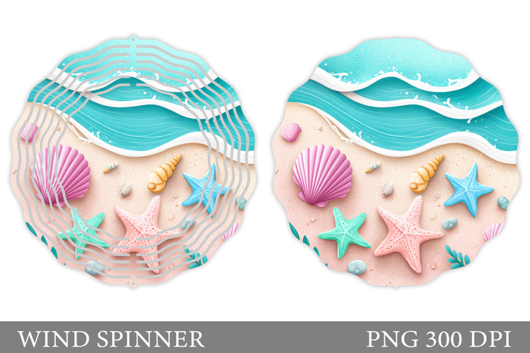 Sea Wind Spinner Sublimation. Seashell Wind Spinner Design