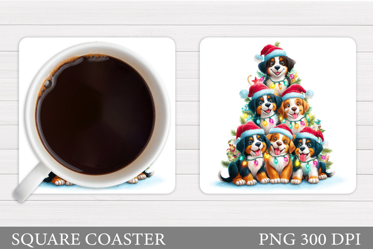 Christmas Dog Coaster. Christmas Coaster Sublimation