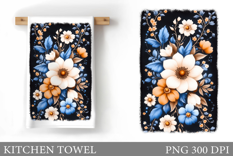 Flowers Kitchen Towel. Floral Kitchen Towel Design