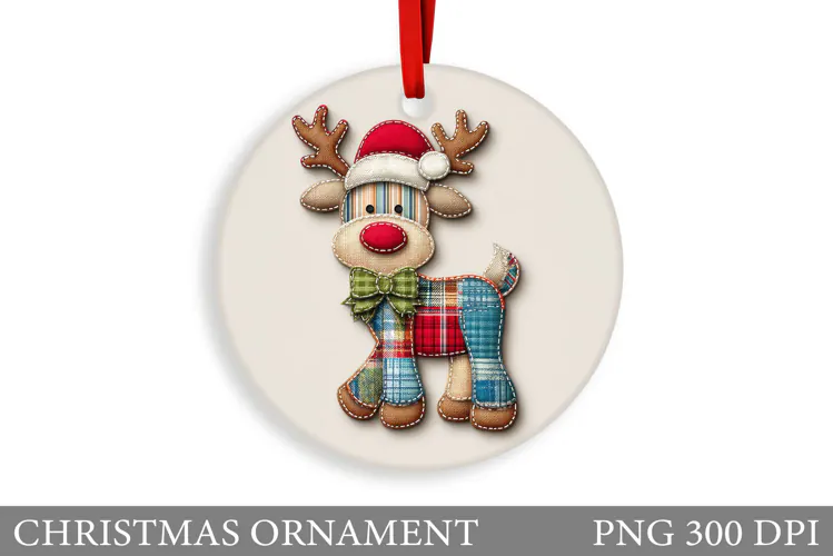 Cute Deer Christmas Ornament. Christmas Deer Ornament Design