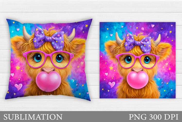 Cute Cow Pillow Design. Cute Cow Sublimation