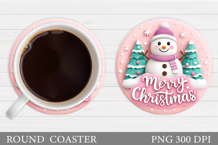 Cute Snowman Coaster. Christmas Coaster Sublimation