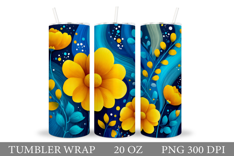 Floral Tumbler Design. Flowers Tumbler Sublimation