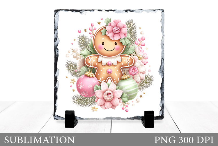 Cute Gingerbread Sublimation. Gingerbread Slate Design