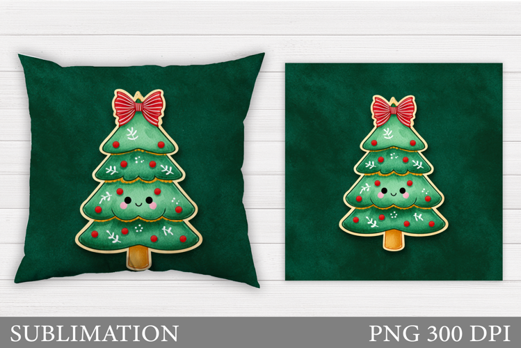 Christmas Tree Pillow. Merry Christmas Pillow Sublimation