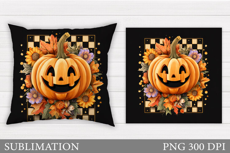 Halloween Pumpkin Pillow. Halloween Pillow Sublimation example image 1
