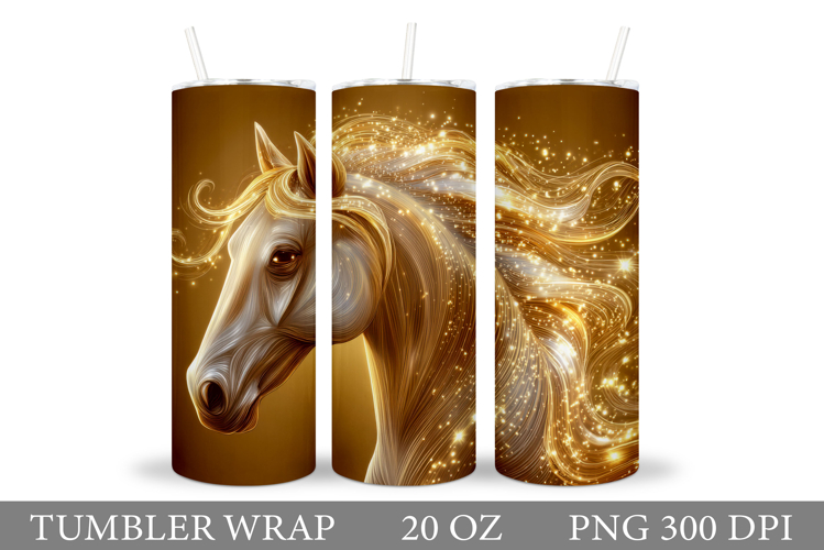 Horse Flowers Tumbler Design. Horse Tumbler Sublimation example image 1