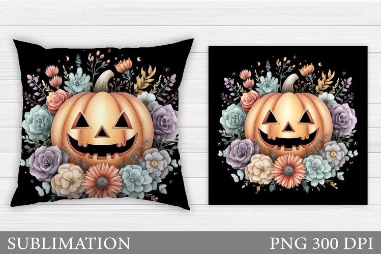 Halloween Pumpkin Pillow. Halloween Pillow Sublimation example image 1