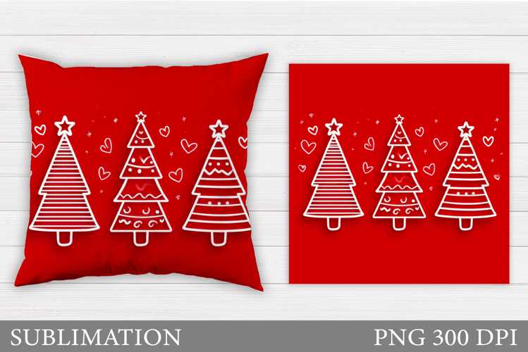 Christmas Tree Pillow Design. Christmas Tree Sublimation
