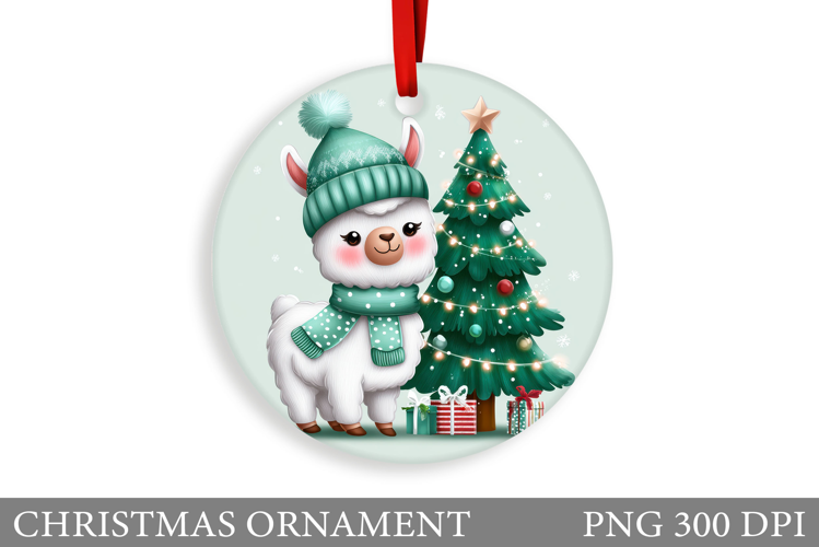 Cute Lama Christmas Ornament. Christmas Ornament Design