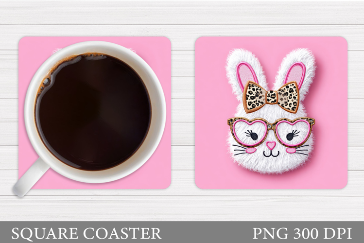 Cute Bunny Coaster Design. Cute Bunny Sublimation