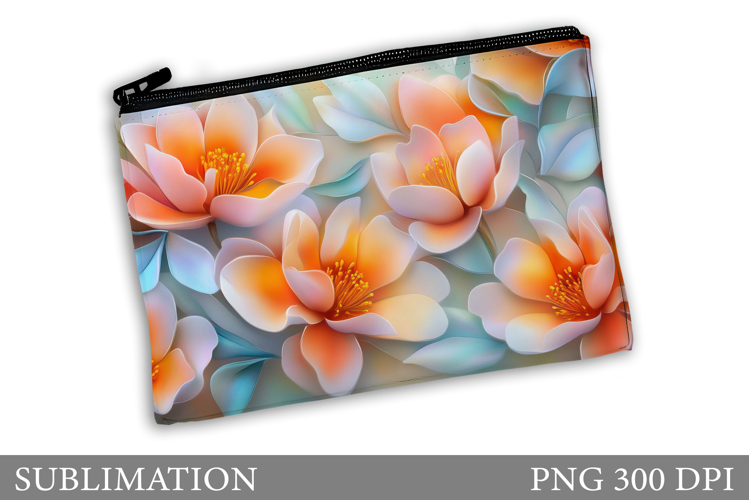 Flowers Makeup Bag Design. Flowers Makeup Pouch Sublimation
