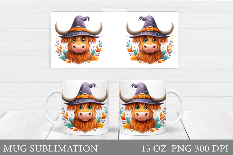 Cute Cow Mug Design. Halloween Cow Mug Sublimation