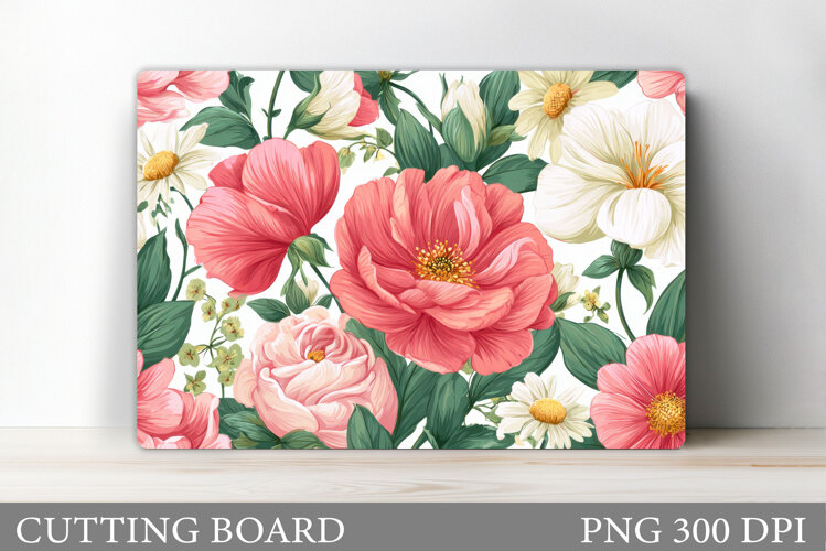 Flowers Cutting Board. Floral Cutting Board Sublimation example image 1