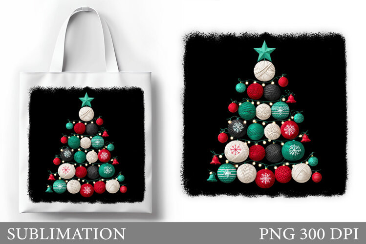 Crochet Christmas Tree Tote Bag. Christmas Tote Bag Design example image 1