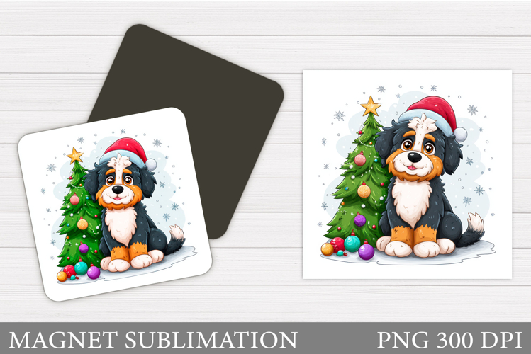 Christmas Dog Magnet Design. Christmas Magnet Sublimation
