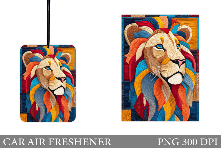 Lion Car Air Freshener Design. Lion Sublimation