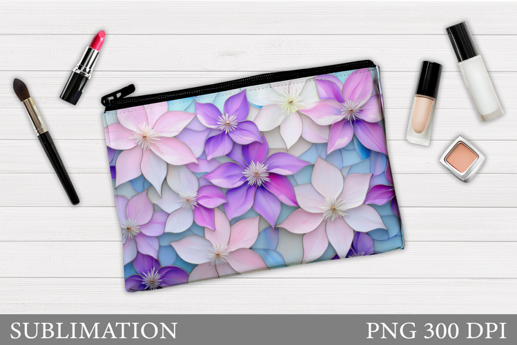 Flowers Makeup Bag Design. Flowers Sublimation