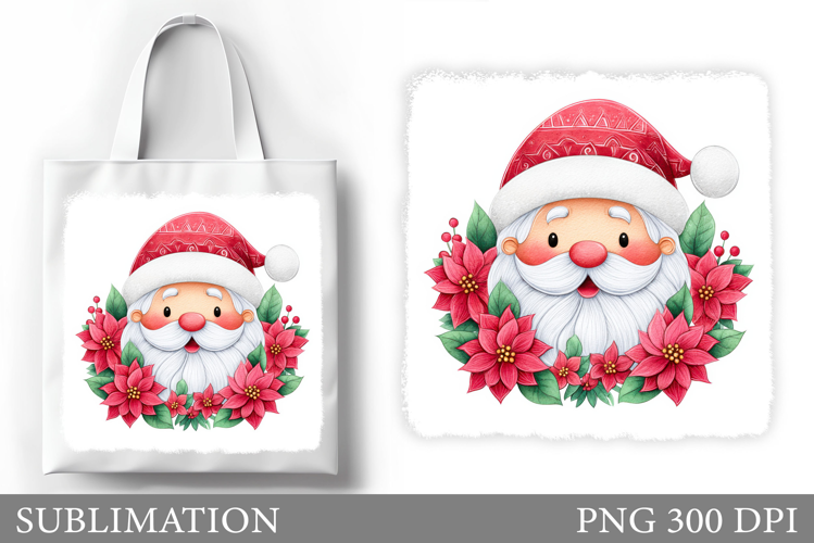 Santa Claus Tote Bag. Christmas Tote Bag Sublimation