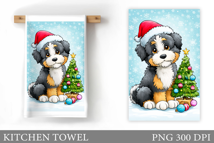 Christmas Dog Kitchen Towel. Christmas Kitchen Towel Design