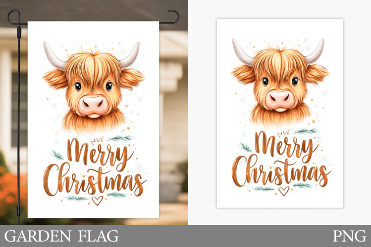 Christmas Cow Garden Flag. Christmas Garden Flag Sublimation