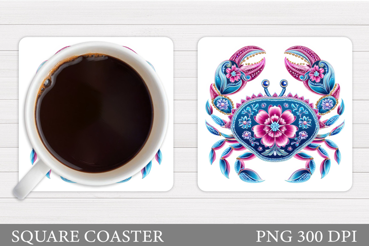 Crab Coaster Design. Sea Coaster Sublimation