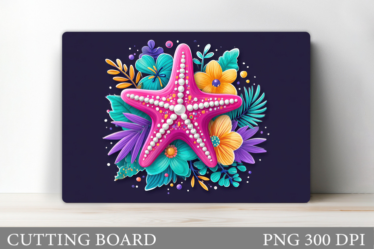 Starfish Cutting Board. Starfish Flowers Cutting Board example image 1