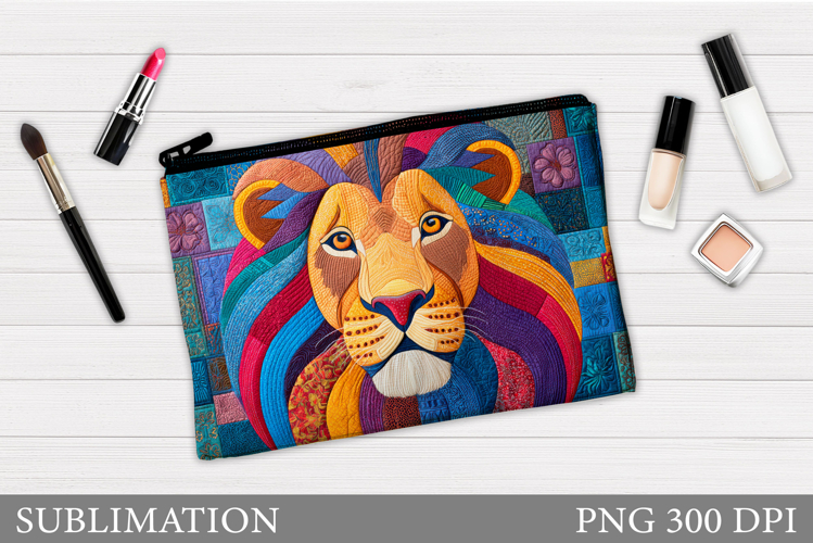 Lion Cosmetics Bag Design. Lion Makeup Bag Sublimation