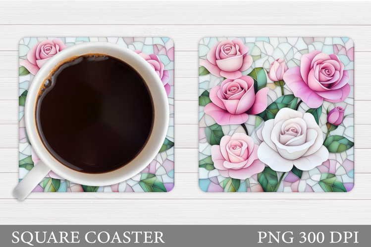 Roses Coaster Design. Roses Sublimation