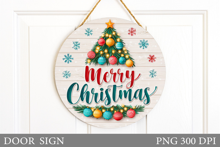 Christmas Tree Door Sign. Christmas Door Sign Design