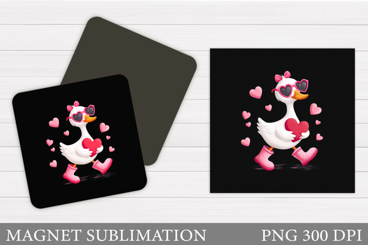 Valentines Goose Magnet. Valentines Magnet Sublimation