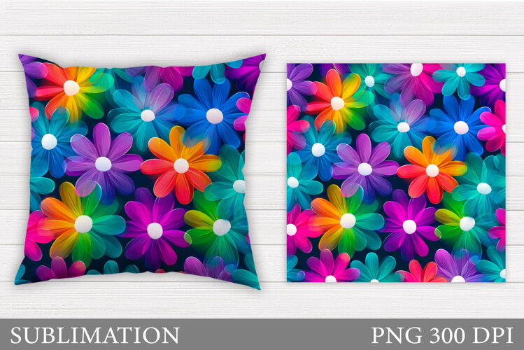 Floral Pillow Design. Flowers Pillow Sublimation example image 1