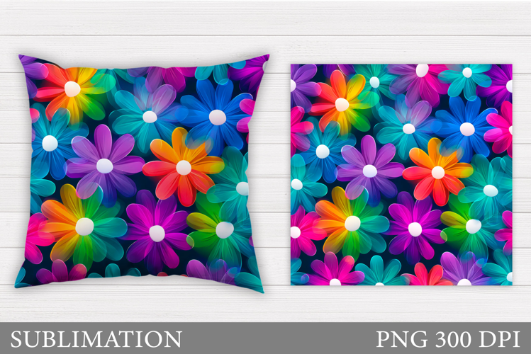 Floral Pillow Design. Flowers Pillow Sublimation