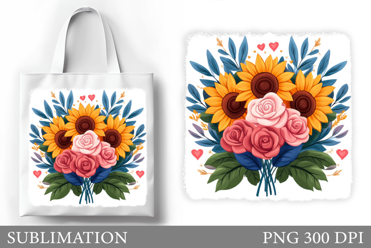 Flowers Tote Bag Design. Floral Tote Bag Sublimation