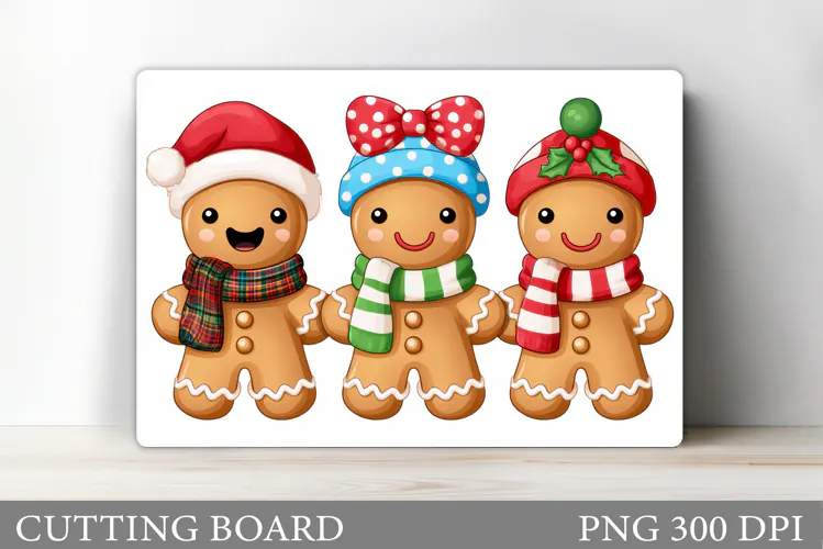 Gingerbread Cutting Board. Christmas Cutting Board Design