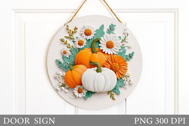 Pumpkin Door Sign Sublimation. Fall Door Sign Design