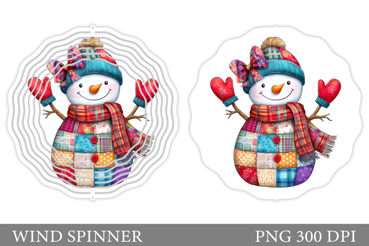 Cute Snowman Wind Spinner. Christmas Wind Spinner Design